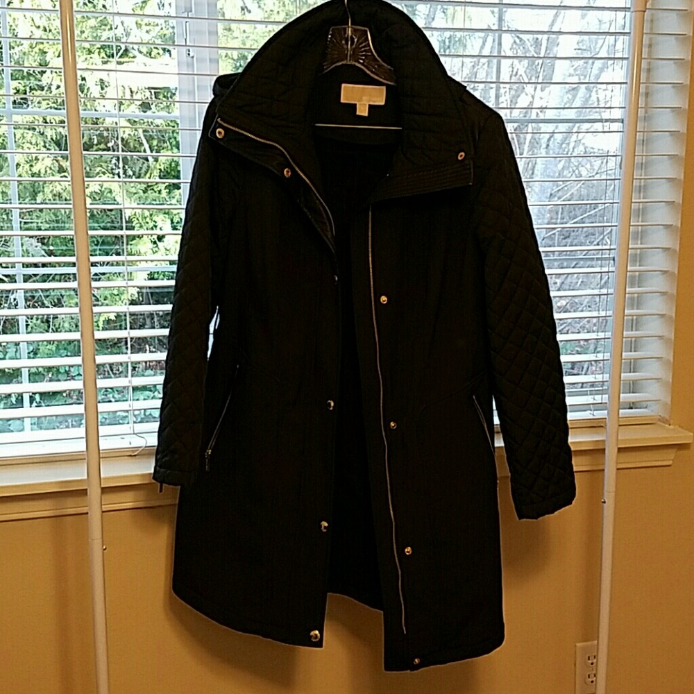 Michael Kors black hooded coat
